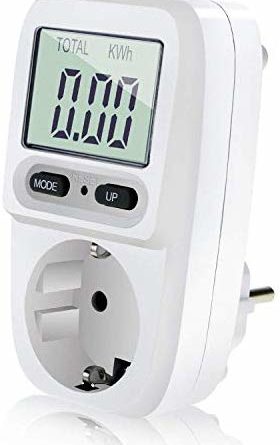 Energiekostenmessgerät Stromkostenmessgerät Leistungsmessgerät, Energiekosten-Messgerät mit LCD Bildschirm, Überlastsicherung, Maximale Leistung 3680W