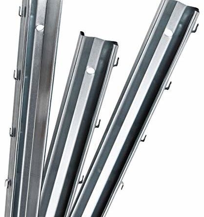 Aquagart Z-Profil Zaunpfosten 2 m verzinkt I 5 Stück Metallzaunpfosten aus Bandstahl 1,5mm stark I hochwertige Zaunpfähle für Wildzaun Weidezaun Drahtzaun Wildschutzzaun Knotengeflecht Zaun