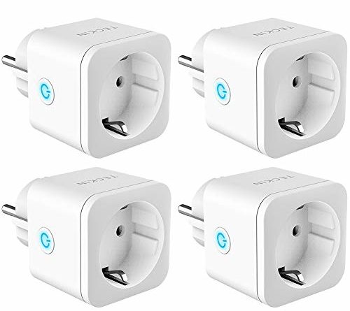 Smart WLAN Steckdose 4er Pack TECKIN Mini Smart Plug 16A, funktioniert mit Android und iOS Alexa Google Home und IFTTT, mit App Steurung überall und zu jeder Zeit 4 PCS [Energieklasse A]