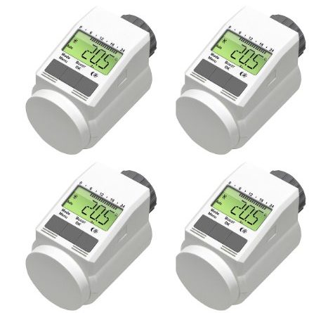 Programmierbarer Heizkörper-Thermostat (Energiesparregler) 4er-Set