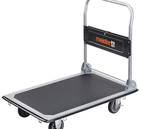 Meister Plattformwagen – Klappbar – Bis 300 kg Tragkraft – Feststellbremse / Transporthilfe mit Lenkrollen / Paketwagen mit Antirutsch-Beschichtung / Klappwagen aus Stahl / 8985540