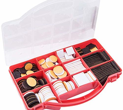 Metafranc Filz-Gleiter-Sortiment 275-teilig-selbstklebend-braun/weiß-Effektiver Schutz Ihrer Möbel & Stühle/Möbelgleiter-Set für empfindliche Böden/Stuhlgleiter/Bodengleiter / B34140