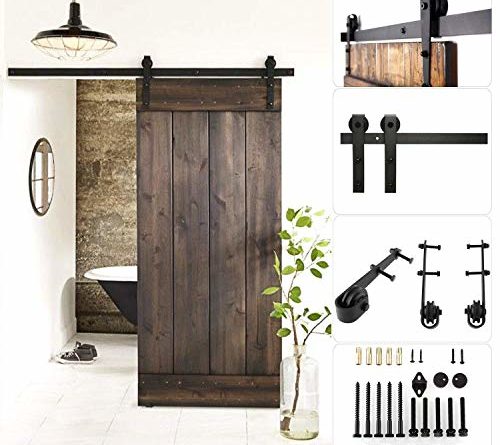 6ft (183.0cm) Schiebetürbeschlag Set, Laufschienen für Schiebetür Hängeschiene Schiebetürsystem Zubehörteil mit plattierten Elektrotauchlacken Schienensplei