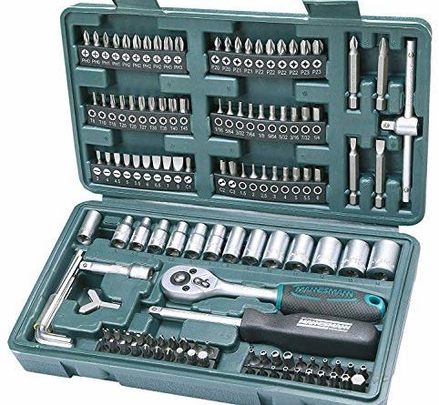 Brüder Mannesmann M29166 Steckschlüssel und Bitsatz, 130-tlg