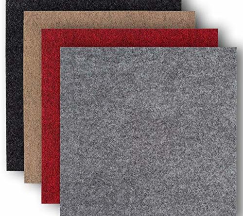 andiamo Teppichfliesen selbstklebend Teppichboden Bodenbelag Nadelfilz Fliese 40 x 40 cm – Set, Farbe:Beige, Größe:4 m²