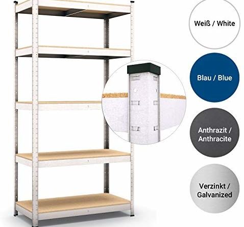 Panorama24 Lagerregal Blau belastbar bis 875kg – Maße: 180 x 90 x 40 cm, Regal Kellerregal Steckregal Werkstattregal Schwerlastregal