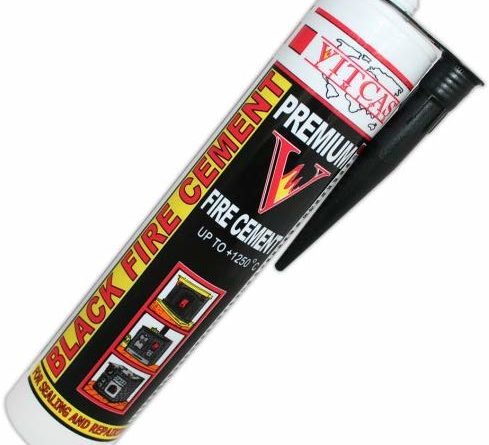 Feuerzement, hitzebeständig bis 1250 °C, für Kamin, Ofen, Boiler usw, 310 ml, Farbe: Schwarz