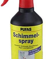 Pufas 5404000 Schimmelspray Antischimmelspray zum schnellen und gründlichen Entfernen von Schimmel, Grünbelägen, Stockflecken, Bakterien und Algen, 1L