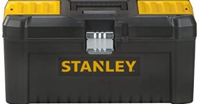 Stanley Werkzeugbox / Werkzeugkasten (16″, 20×19,5x41cm, Werkzeugkoffer mit Metallschließen, stabiler Organizer aus Kunststoff für diverse Werkzeuge, Koffer mit entnehmbarer Trage) STST1-75518