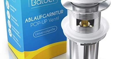 Balder Universal Ablaufgarnitur mit Überlauf – Chrom Pop Up Ventil für Waschbecken & Waschtisch – Passgenaues Ablaufventil aus Messing – Gratis Dichtungen – Inkl. Video Einbauanleitung [werkzeuglos]