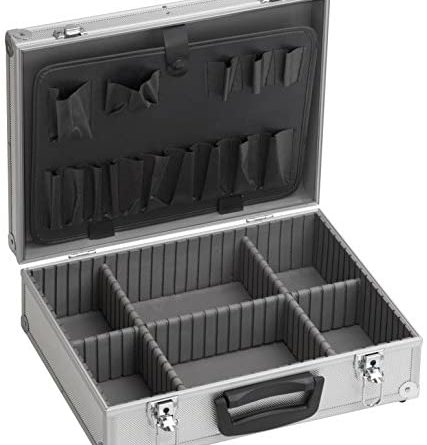 Meister Werkzeugkoffer leer, 395 x 300 x 130 mm – Verstärkter Rücken – Individuelle Fachaufteilung – Abschließbar / Werkzeugkiste / Organizer / Alu-Koffer leer / 9095130