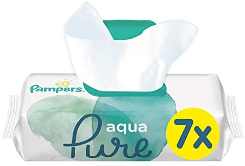 Pampers Aqua Pure Feuchttücher, 7 Packungen (7 x 48 Stück)