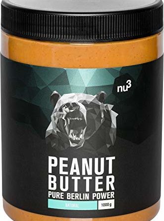 nu3 Erdnussbutter – Peanut Butter – 1 Kg pure natürliche Erdnussbutter, Erdnussmus Vegan & ohne Zucker, keine Zusätze von Salz, Öl oder Palmfett, 28g Protein pro 100g, glutenfrei & vielseitig nutzbar