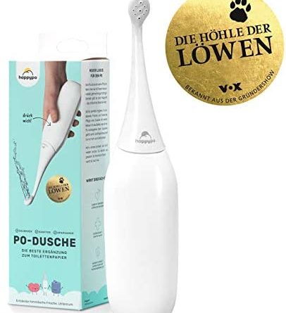 HAPPYPO Po-Dusche (Weiß), statt Feuchttüchern & Dusch-WC — reinigt sanft, gründlich, spart Papier – gut bei Hämorrhoiden, Reizdarm — Bekannt aus „Höhle der Löwen“