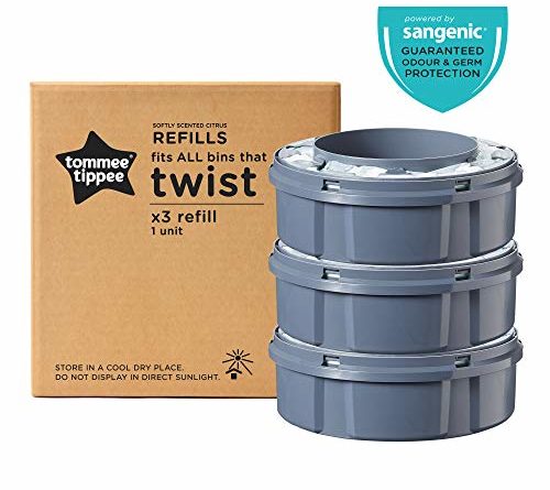 Tommee Tippee Windeleimer Nachfüllkassette Für Twist & Click Und Sangenic Tec Windeleimersysteme, Garantierter Schutz Vor Geruch Und Keimen, 3er Set