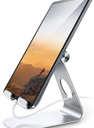 Lamicall Verstellbare Handy Ständer, Phone Dock, Tablet Ständer, Tablet Staender, Universal Halter, Halterung, Dock für 2019 Pad Pro 10.2/10.5/9.7, Pad Air 2 3 4, Pad Mini 2 3 4, Samsung – Silber