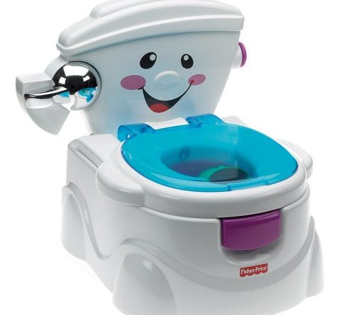 Fisher-Price P4326 Meine erste Toilette Töpfchen und Toilettensitz mit Musik und Soundeffekten Toilettentrainer für Kleinkinder