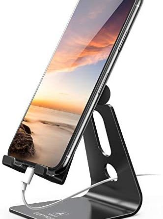 Lamicall Handy Ständer, Handy Halterung Verstellbare – Multi-Winkel Handyhalterung, Halter für Phone 11 Pro, Xs Max, Xs, XR, X, 8, 7, 6 Plus, SE, Samsung S10 S9 S8 S7 S6, andere Smartphone – Schwarz