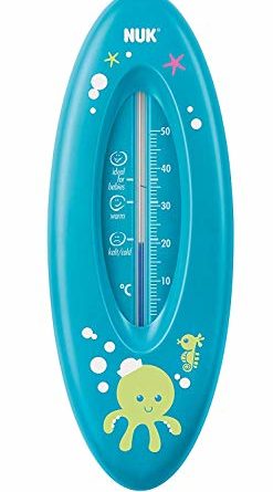 NUK 10256386 Badethermometer für sicheres Baden, natürliche Messflüssigkeit aus Rapsöl, Made in Germany, 1 Stück, blau