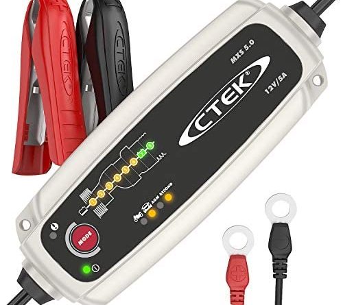 CTEK MXS 5.0 Batterieladegerät Mit Automatischer Temperaturkompensation, 12V 5.0 Amp (EU Stecker)