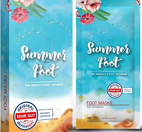 SUMMER FOOT Premium Fußmaske zur Entfernung von Hornhaut I Samtweiche und zarte Füße nach nur einer Anwendung I Dermatologisch getestet I deutsche Anleitung