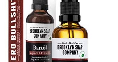 Bartöl (50ml) · BROOKLYN SOAP COMPANY · Bart Öl für die tägliche Bartpflege von 3-Tage-Bart oder Vollbart · Beard Oil als Geschenk für Männer und für die Reise ✓