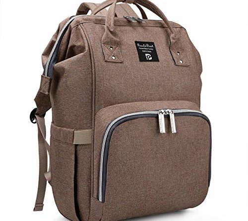 Baby Wickelrucksack Wickeltasche mit Wickelunterlage Multifunktional Oxford Große Kapazität Babyrucksack Kein Formaldehyd Reiserucksack für Unterwegs (Taupe)