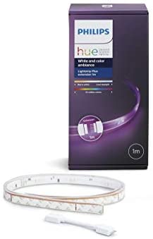 Philips Hue LightStrip+ Erweiterung für Basis Set (ohne Bridge), 1m, dimmbar, bis zu 16 Millionen Farben, steuerbar via App, kompatibel mit Amazon Alexa (Echo, Echo Dot A+)