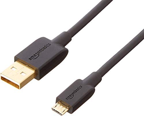 AmazonBasics 7A82V4 Verbindungskabel, USB 2.0, USB-A-Stecker auf Micro-USB-B-Stecker (1 Stück), 0,9 m, Schwarz