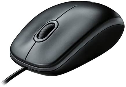 Logitech M100 Maus mit Kabel, 1000 DPI Optischer Sensor, USB-Anschluss, 3 Tasten, Für Links- und Rechtshänder, PC/Mac – grau, Englische Verpackung