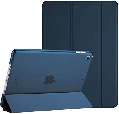 ProCase Hülle für iPad 10.2 Zoll 2019 7th Generation(A2197/A2198/A2200) Dreifach Falt Klapp Schutzhülle Case, Ultra Dünn Leicht Ständer Schale Smart Cover mit Translucent Frosted Rückhülle –Navy