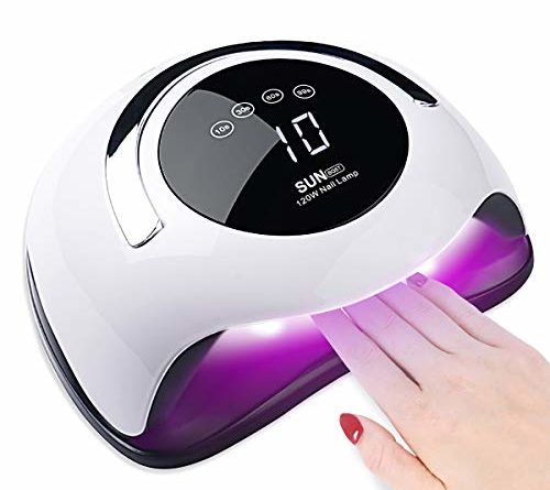 120W Nageltrockner, UV LED Lampe für Nägel, Professionelle Nagellampe mit 4 Timer, Auto-Sensor, Touchscreen, Abnehmbare Magnet-Platte, Nagelwerkzeuge für Fingernagel und Zehennagel gel shellac polygel