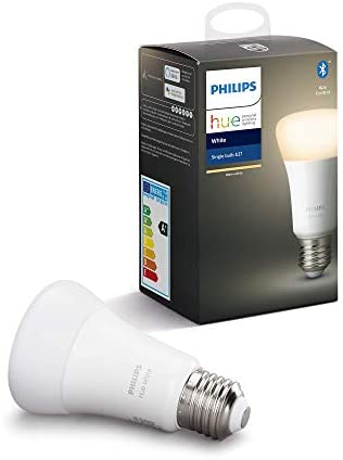 Philips Hue White E27 LED Lampe Einzelpack, dimmbar, warmweißes Licht, steuerbar via App, kompatibel mit Amazon Alexa (Echo, Echo Dot)