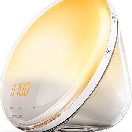 Philips HF3531/01 Wake-Up Light (Sonnenaufgangfunktion, Touchdisplay, 7 Wecktöne, digitales FM Radio, Tageslichtwecker)