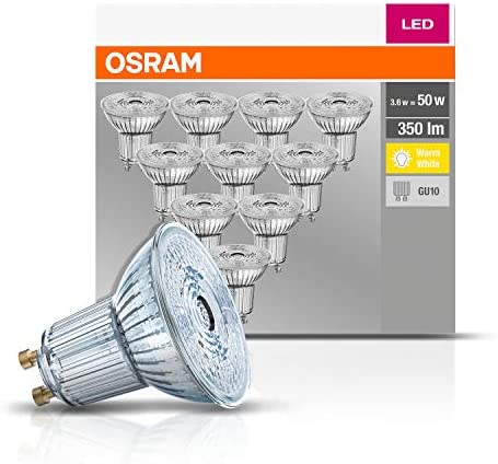 Osram Base PAR16 LED-Reflektorlampe mit GU10-Sockel, 4.3 W, 10 Stück