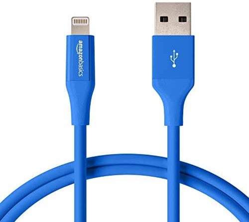 AmazonBasics Lightning auf USB A Kabel, Apple MFi Zertifiziert – 0,9 m, 1er Pack, Blau