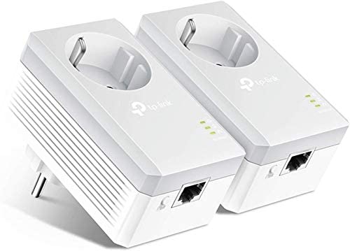 TP-Link TL-PA4010P KIT 600Mbit/s 2-Ports Passthrough Steckdose Powerline Adapter Set (2×10/100Mbit/s-Ethernet-Port, Plug & Play, energiesparend, kompatibel zu allen gängigen Powerline Adaptern) weiß