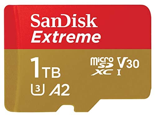 SanDisk Extreme microSDXC 1TB + SD Adapter + Rescue Pro Deluxe 160MB/s A2 C10 V30 UHS-I U3