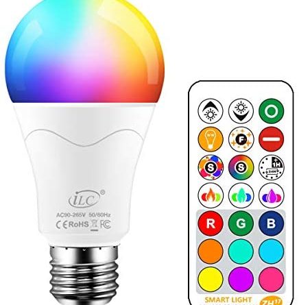 iLC LED Lampe ersetzt 85W, 1050 Lumen, RGB Glühbirne mit Fernbedienung Farbwechsel Farbige Birne warmweiß (2700 Kelvin), Edison E27