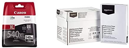 Patrone Canon PG-540XL & AmazonBasics Druckerpapier, DIN A4, 80 g/m², 5×500 Blatt, Weiß