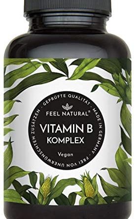 Vitamin B Komplex Kapseln – Mit 500 µg Vitamin B12 pro Tagesdosis – Besonders hochdosiert (10x) – 180 vegane Kapseln im 6 Monatsvorrat. Mit bio-aktiven Vitamin B-Formen – Hergestellt in Deutschland