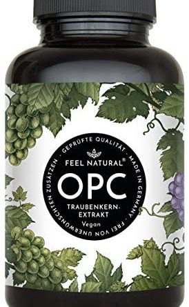 OPC Traubenkernextrakt – 240 Kapseln – Höchster OPC Gehalt nach HPLC – Laborprüftes OPC aus französischen Weintrauben – 860mg Extrakt mit 620mg OPC – Vegan, made in Germany