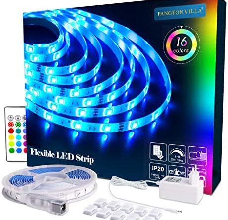 LED Strip RGB 5m LED Licht Streifen SMD 5050 Leds mit Netzteil, Fernbedienung Led stripes Lichtband Leiste Band Beleuchtung,MEHRWEG