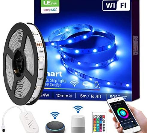 LE LED Strip Alexa, 5M LED Streifen, IP20 Smart LED Leiste inkl. Fernbedienung, WiFi 5050 LED Band Lichterkette für Haus,Küche,Party,TV, Lichtband Kompatibel mit Alexa, Google Home [nur 2.4GHz]