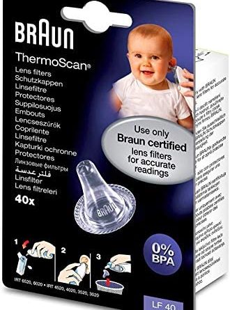 Braun Ersatzschutzkappen für Braun Thermoscan Thermometer, 40 Stück