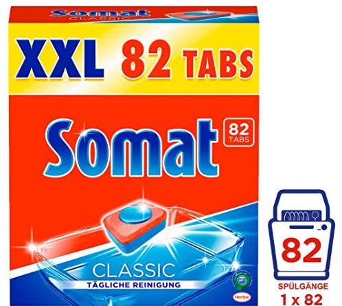 Somat Classic, Spülmaschinen-Tabs, Großpackung, 82 Tabs für die tägliche Reinigung von Besteck & Geschirr