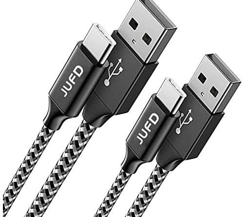 JUFD USB Typ C Kabel, 0.5M (2Pack) Nylon geflochten Type C Ladekabel und Datenkabel Fast Charge Sync schnellladekabel für Samsung S9/S8/Note8, Huawei P20/P10/Mate10/Nova2, Honor8/9/View10