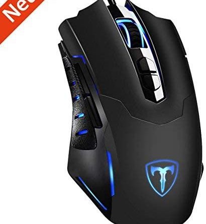 HoLife Gaming Maus, [Neue Version] Gamer Maus 7200DPI PC Gaming Maus Hohe Präzision für Pro Gamer mit 7 programmierbaren Tasten/ LED/ ergonomisches Design/ USB-Wired Maus optisch (Schwarz)