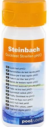 Steinbach Wassertester Quicktest Streifen, für pH-Wert und freies Chlor, 50 Teststreifen, 079020