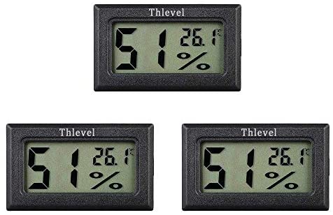 Thlevel 3x Mini LCD Digital Thermometer Temperatur Luftfeuchtigkeit Tester Hygrometer für Kühlschrank Aquarium -50°C~+70°C (3 PCS A)